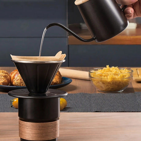 6-Piece Pour Over Coffee Set, Coffee Machine Gift Box, Pour Over Coffee Kettle, Coffee Cup, Coffee Bean Grinder Set.WHITE