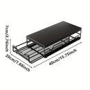1pc Metal Coffee Capsule Storage Box Drawer Style Dustproof Organizer with Adjustable Grid for Tea Bags Capsules Multifunctional Organizer for Kitchen Office Home