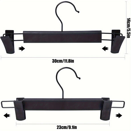 10-Pack Multi-Purpose Adjustable Pant Hangers: Thickened Non-Slip Clips, 360° Rotating Hook, Adjustable Width, Suitable for Organizing and Drying Various Clothes, Towels, and More.