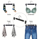 10pcs Super Anti-Slip Pants Hangers with Clips, Thickened Plastic Dual-Use Skirt/Pants Hangers, Seamless Anti-Mark Home Drying Racks, Wardrobe Organizer Essential.
