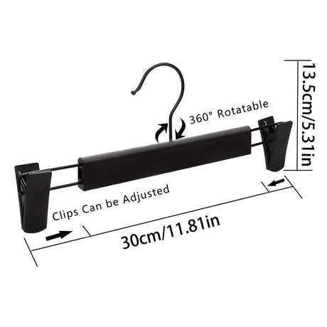 10pcs Super Anti-Slip Pants Hangers with Clips, Thickened Plastic Dual-Use Skirt/Pants Hangers, Seamless Anti-Mark Home Drying Racks, Wardrobe Organizer Essential.