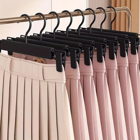 20pcs Super Anti-Slip Pants Hangers with Clips, Thickened Plastic Dual-Use Skirt/Pants Hangers, Seamless Anti-Mark Home Drying Racks, Wardrobe Organizer Essential.