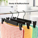 20pcs Super Anti-Slip Pants Hangers with Clips, Thickened Plastic Dual-Use Skirt/Pants Hangers, Seamless Anti-Mark Home Drying Racks, Wardrobe Organizer Essential.