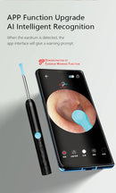 8-Piece Smart Visual Ear Cleaner, 1080P HD AI Warning, IP67 Waterproof Silicone Soft Tip, Safe and Comfortable Comfortable(black)