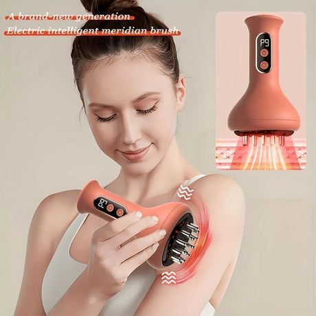 Smart Lymphatic and Back Massager, featuring deep tissue massage and portable design. Powered by USB with a modern aesthetic, it's a perfect holiday health gift for loved ones.