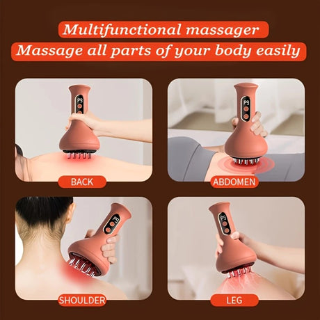 Smart Lymphatic and Back Massager, featuring deep tissue massage and portable design. Powered by USB with a modern aesthetic, it's a perfect holiday health gift for loved ones.