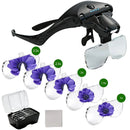 Head-mounted rechargeable magnifier, high-definition lenses with LED lighting, dual wearing modes for flexible switching, full-dimensional adjustment for precision work, lightweight, scratch-resistant, and durable, long battery life supporting repair and