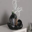 One lotus-shaped incense cone, a multifunctional home decoration piece, suitable for yoga and meditation.（black)