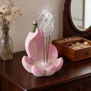 One lotus-shaped incense cone, a multifunctional home decoration piece, suitable for yoga and meditation.(PINK)