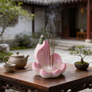 One lotus-shaped incense cone, a multifunctional home decoration piece, suitable for yoga and meditation.(PINK)