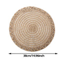 4pcs Nordic Style Round Table Mat, Exquisite Openwork Weave, Polyester Hemp-Like Texture, 38cm Dining Mat, Heat-Resistant and Easy to Care For