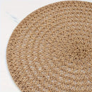 4pcs Nordic Style Round Table Mat, Exquisite Openwork Weave, Polyester Hemp-Like Texture, 38cm Dining Mat, Heat-Resistant and Easy to Care For