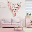 Bohemian Woven Wooden Bead Tassel Photo Wall Hanging: Cotton Handmade Clip-On Tapestry, Warm and Healing Decoration for Bedroom and Living Room