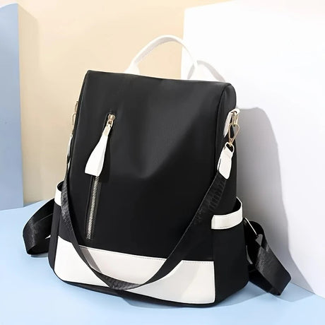 BLUE Large-Capacity Travel Backpack & Tote: Lightweight Soft Nylon, Reversible Shoulder Straps, Multiple Pockets, Fits Teens, Students & Commuters.