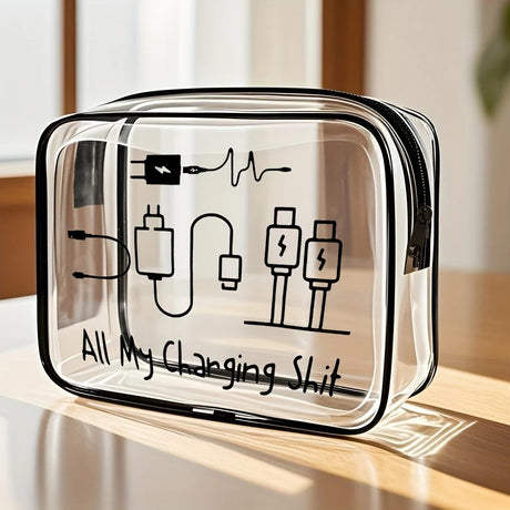 2PCS Fashionable PVC makeup bag, large capacity and easy to clean, with zipper closure. Ideal for travel and daily use, a high-quality storage choice.