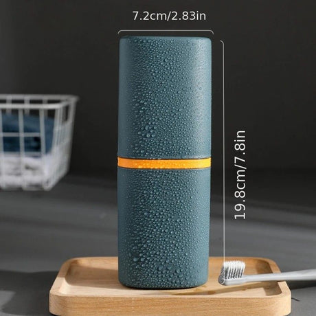1pc Portable Toothbrush Holder Box, Multi-functional Travel Toothbrush Storage Case, Mouthwash Cup and Toothbrush Container.Sky blue