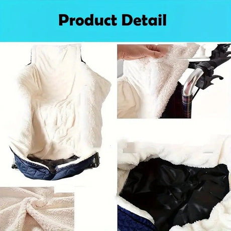 Winter Elderly Wheelchair Heating Blanket | Windproof & Fleece-Lined, Ideal for Both Outings and Home Use(navy blue)