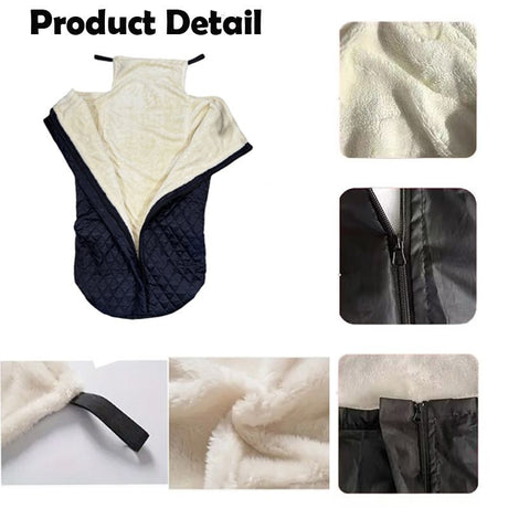 Winter Elderly Wheelchair Heating Blanket | Windproof & Fleece-Lined, Ideal for Both Outings and Home Use(navy blue)