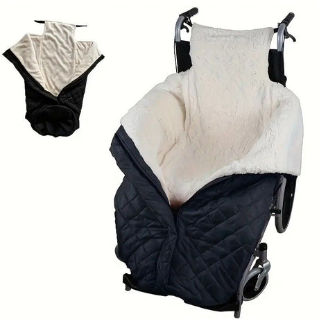 Winter Elderly Wheelchair Heating Blanket | Windproof & Fleece-Lined, Ideal for Both Outings and Home Use(navy blue)