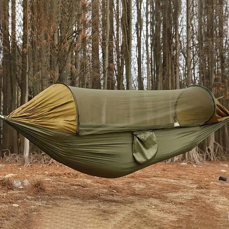 Sun-Protection Outdoor Hammock｜2-in-1 Detachable Mosquito Net, Portable Camping Essential。orange