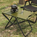 Portable Folding Camping Table Iron Outdoor Picnic Beach BBQ Tailgate Hiking with Storage Bag(GREEN)