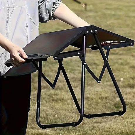 Portable Folding Camping Table Iron Outdoor Picnic Beach BBQ Tailgate Hiking with Storage Bag(GREEN)