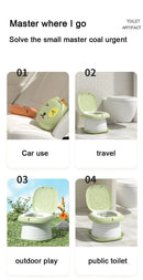 Car Folding Potty, cute cartoon design, folds in seconds for easy carrying, widened seat ring for comfort and stability, suitable for both home and travel.(GREEN)
