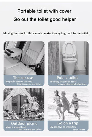 Car Folding Potty, cute cartoon design, folds in seconds for easy carrying, widened seat ring for comfort and stability, suitable for both home and travel.(YELLOW)