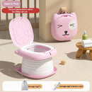 Car Folding Potty, cute cartoon design, folds in seconds for easy carrying, widened seat ring for comfort and stability, suitable for both home and travel.(YELLOW)