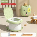Car Folding Potty, cute cartoon design, folds in seconds for easy carrying, widened seat ring for comfort and stability, suitable for both home and travel.(YELLOW)