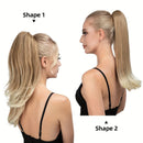 Clip-on Ponytail Hairpiece — Dual-use design, rotate 180° to switch between styles. Made of synthetic fiber, it's easy and quick to wear. Special craftsmanship ensures a natural, realistic look once put on.(colour mixture 27T613)