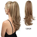 Clip-on Ponytail Hairpiece — Dual-use design, rotate 180° to switch between styles. Made of synthetic fiber, it's easy and quick to wear. Special craftsmanship ensures a natural, realistic look once put on.(colour mixture 27T613)