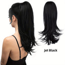Clip-on Ponytail Hairpiece — Dual-use design, rotate 180° to switch between styles. Made of synthetic fiber, it's easy and quick to wear. Special craftsmanship ensures a natural, realistic look once put on.(colour mixture 27T613)