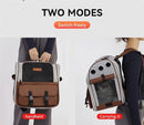 Cat Backpack Carrier - Lightweight, Foldable, Shape-Retaining Travel Bag for Cats and Small Dogs up to 8kg(Milk coffee color)