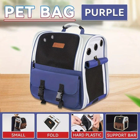 Cat Backpack Carrier - Lightweight, Foldable, Shape-Retaining Travel Bag for Cats and Small Dogs up to 8kg(Milk coffee color)