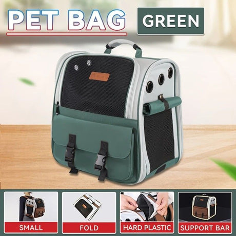 Cat Backpack Carrier - Lightweight, Foldable, Shape-Retaining Travel Bag for Cats and Small Dogs up to 8kg(Milk coffee color)