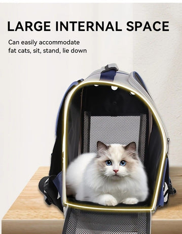 Cat Backpack Carrier - Lightweight, Foldable, Shape-Retaining Travel Bag for Cats and Small Dogs up to 8kg(Sakura powder)