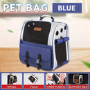 Cat Backpack Carrier - Lightweight, Foldable, Shape-Retaining Travel Bag for Cats and Small Dogs up to 8kg(BLUE)