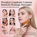 Dual-Sided Lymphatic Massage Brush: Silicone Boosts Circulation, Gua Sha Lifts, Wet & Dry Use, Essential Home Sculpting Tool(shallow wooden-grain)