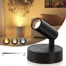Drill Free Magnetic Charging Spotlight, 2000mAh Long Battery Life Touch Dimming, 350 Degree Rotation Multi Scene, Easily Create Home Ambiance/black