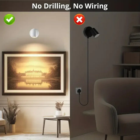 Drill Free Magnetic Charging Spotlight, 2000mAh Long Battery Life Touch Dimming, 350 Degree Rotation Multi Scene, Easily Create Home Ambiance/white