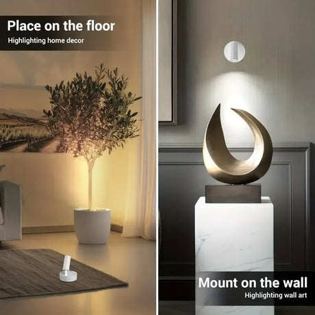 Drill Free Magnetic Charging Spotlight, 2000mAh Long Battery Life Touch Dimming, 350 Degree Rotation Multi Scene, Easily Create Home Ambiance/white