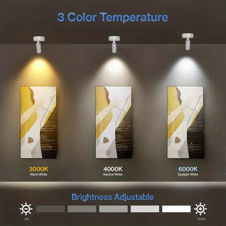 Drill Free Magnetic Charging Spotlight, 2000mAh Long Battery Life Touch Dimming, 350 Degree Rotation Multi Scene, Easily Create Home Ambiance/white