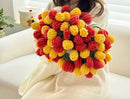 A rose bouquet multifunctional blanket, perfect for all seasons, ideal as an office nap blanket or air-conditioning cover. A timeless romantic gift for your girlfriend on holidays or birthdays. Everlasting romance.(Diameter: 100 cm / 39 in.Yellow on white