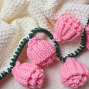 Hand-Crocheted Rose Round Blanket: A versatile romantic gift that brightens everyday warmth. (Diameter: 110 CM / 43.3 IN, bean paste)