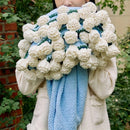 Hand-Crocheted Rose Round Blanket: A versatile romantic gift that brightens everyday warmth. (Diameter: 110 CM / 43.3 IN, bean paste)