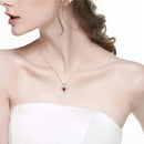 Rose Heart Pendant Necklace, copper-inlaid zirconia with ruby accents, adjustable chain. Symbolizing "I love you," it is a heartfelt jewelry gift for female relatives and friends, perfect for Christmas, Valentine’s Day, birthdays, and other holidays.