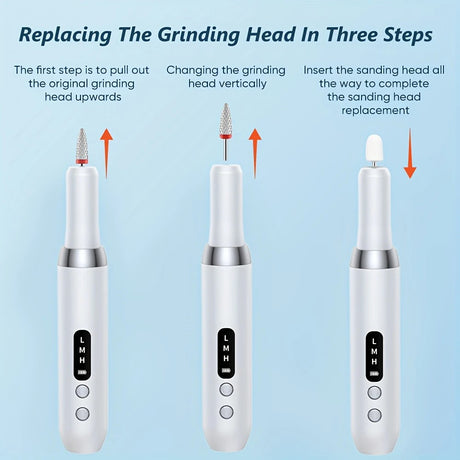 Pink   Wireless Charging Nail Drill, 3-Speed Adjustable, Professional-Level Care in One Tool