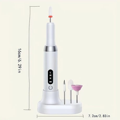 White  Wireless Charging Nail Drill, 3-Speed Adjustable, Professional-Level Care in One Tool