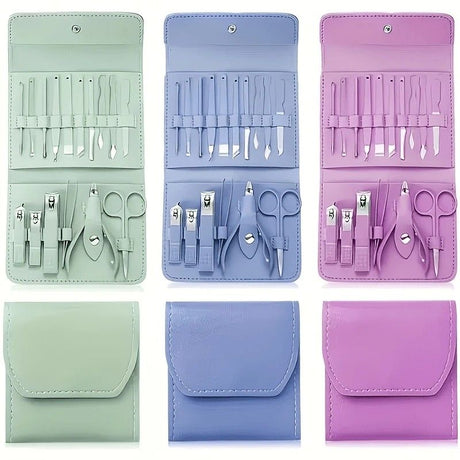 16-Piece Nail Care Set | Portable & Professional, One Box for Hand & Foot Details。green